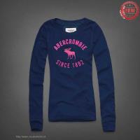 dames abercrombie fitch lang tees since 1892 koningsblauw Fashion Toronto 216ru508